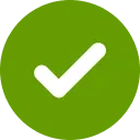 White checkmark with green background