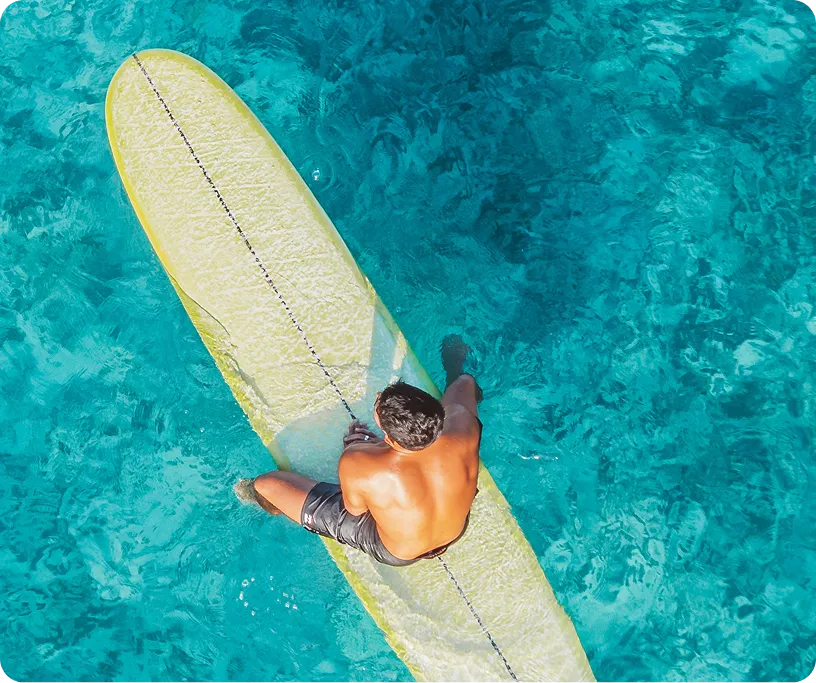 Man surfing in chill water