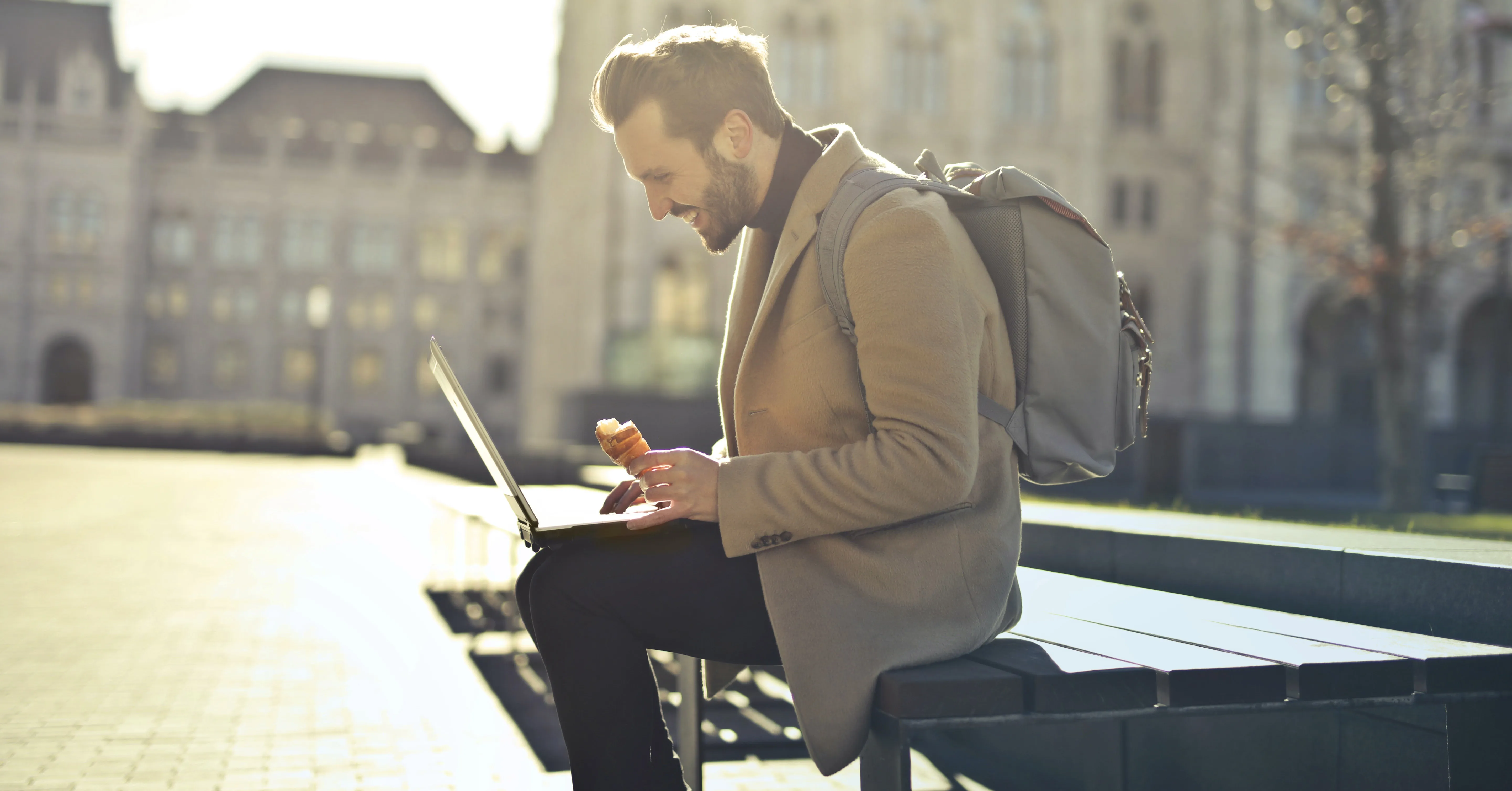 Man working remotely